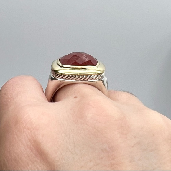 David Yurman Albion 15mm Carnelian Ring With Gold - Picture 8 of 10